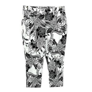 Chico's Sateen Pants Size 3 (16) Girlfriend Cropped Floral NWT